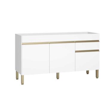 Imagem de Balcão de Pia de Cozinha 150 cm 3 Portas Sem Tampo Kits Paraná