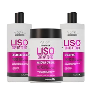 Imagem de Kit Profissional Capilar Liso Obrigatório – Shampoo + Condicionador + Máscara 1L - 10x Mais Reparação, Hidratação e Brilho Intenso para Cabelos Lisos