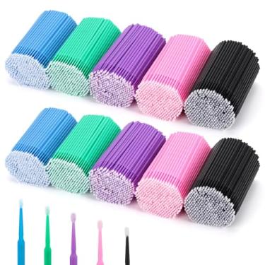 Imagem de Tbestmax 4000 pincéis microaplicadores, microcotonetes, varinhas descartáveis de rímel para extensão de cílios – 5 cores