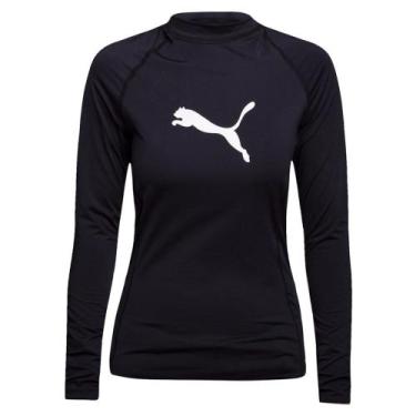 Imagem de Camisa Térmica Puma UV50+ Manga Longa Feminina - Preto, Preto, GG