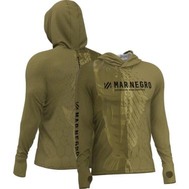 Imagem de Camiseta de pesca manga longa com capuz Mar Negro Sublimada Tucuna Army com proteção UV50+