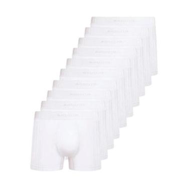 Imagem de Kit com 10 Cuecas Boxer Selene 11070-002//440, Branco, M