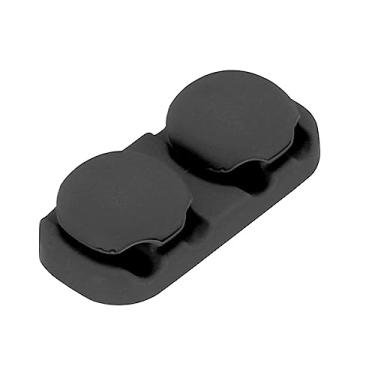 Imagem de Organizador de clipes de cabo para mesa, 4 compartimentos, suportes de fio adesivo de silicone, gerenciamento de cabos para cabo USB, preto