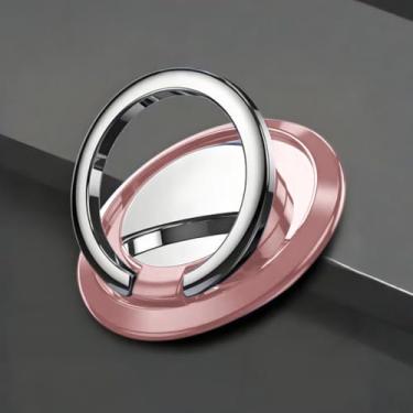 Imagem de 1 peça suporte de anel magnético giratório de 360 graus: universalmente compatível com suportes de carro e almofadas traseiras de telefone (Rose Golder)