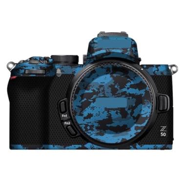 Imagem de Adesivo de capa de câmera Z 50 para Nikon Z50 película protetora de película protetora da pele e resistência ao desgaste Z50 (azul cavaleiro)