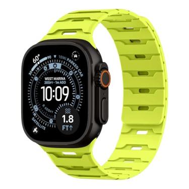Imagem de Pulseira de silicone magnética para Apple Watch 49 mm, 46 mm, 45 mm, 44 mm, 42 mm, 41 mm, 40 mm, 38 mm, feminino e masculino, pulseira de borracha à prova d'água para iWatch Ultra 3 /SE 3/Series 11 10