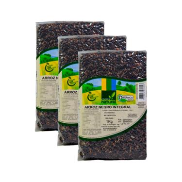 Imagem de Kit 3X: Arroz Negro Integral Orgânico Coopernatural 1kg