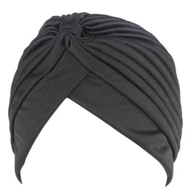 Imagem de Turbante Indiano Touca Gorro Feminino Cores Diversas - mhair, Preto