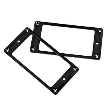 Imagem de XUXHOU Quadro de Captador de Guitarra Elétrica, Anel de Montagem Humbucker de Metal Durável para Decoração de Guitarra, 2 Peças para Guitarristas e Luthiers (Preto)