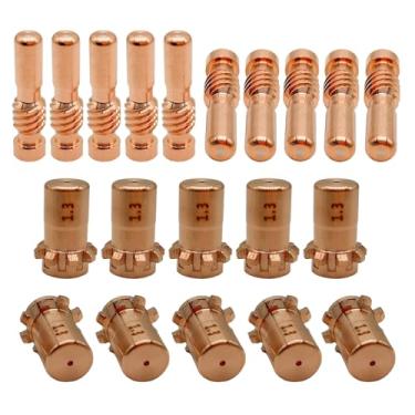 Imagem de 10 peças KP2062-3B1 ponta de bocal (1,3 mm / 0,053") 10 peças de eletrodo KP2063-1B1 para consumíveis de tocha de corte de plasma Lincoln Electric PRO-Cut 55/80