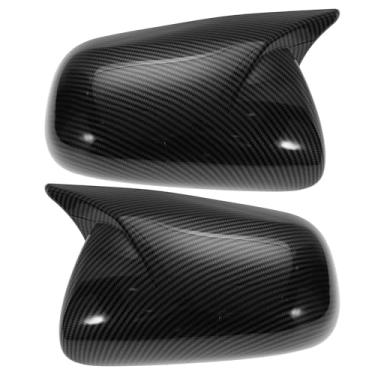 Imagem de Motoforti 1 par de tampa do espelho do lado esquerdo direito ABS de substituição preta para Toyota Corolla 2009-2013 capa de proteção de espelho de chifre de boi