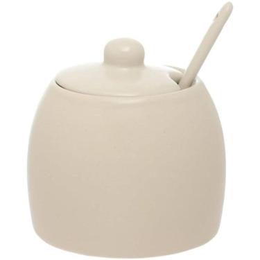 Imagem de Açucareiro Cerâmica E Colher Sarah 380Ml De Bancada Mesa