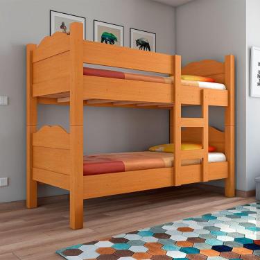 Imagem de Beliche Multifuncional Que Vira 2 Camas Madrid Com Grades De Proteção - Nature - Cor: Marrom