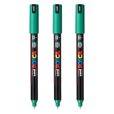 Imagem de posca Marcadores de tinta à base de água PC-1MR, ponta extrafina (0,7 mm), verde, 3 unidades