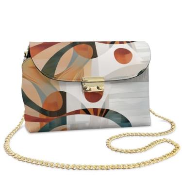 Imagem de Pxjivorg Bolsas transversais femininas de couro com corrente pequena para bolsas de ombro, retro, One Size, Moderno