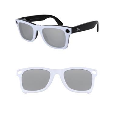 Imagem de HILEEN Clipe polarizado para Ray-Ban Meta Wayfarer RW4008 e Gen 2 RW4012 Grande 53-22 para homens e mulheres proteção UV - Prata