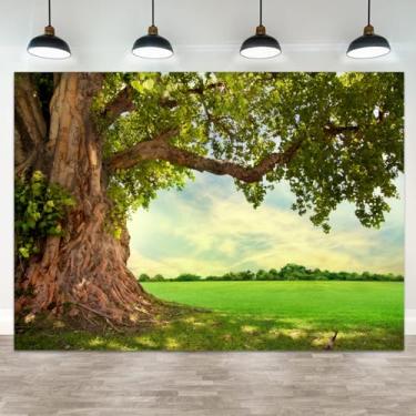 Imagem de ASDCXZ 2,4 x 1,8 m, cenário de primavera, árvore enorme, cenário de natureza, cenário de fotografia, cenário rural, grama, verde, meninas, aniversário, faixa de chá de bebê, decoração, retrato de