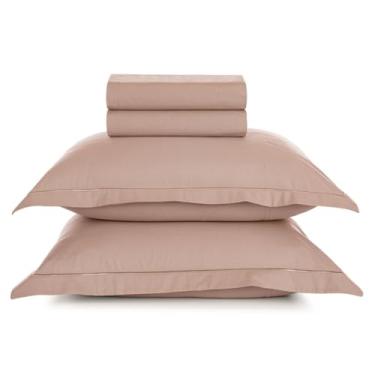 Imagem de Jogo Lençol Queen Karsten 200 Fios 100% Algodão (Deliz Rosê)