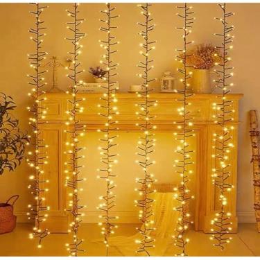 Imagem de Pisca-Festão LED 400 LEDs 8 Funções, ideal para ambientes externos, com iluminação festiva variada que anima festas, eventos e decorações(Branco quente,3m)