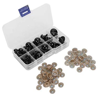 Imagem de Brinquedo parafuso olhos boneca olhos acessório diy 52 pçs preto plástico urso olho peças para artesanato artesanal brinquedos educativos pai criança atividade 12 20mm