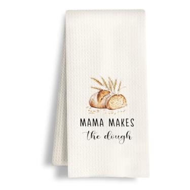 Imagem de HSIASHENG Presentes de panificação para mãe, toalhas de cozinha, presentes para padeiras, toalhas de chá femininas, toalha de mão decorativa Mama Makes The Dough para padaria de cozinha, 40 x 61 cm
