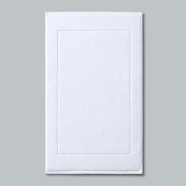 Imagem de Tapete de banho de algodão antiderrapante reversível macio absorvente e lavável na máquina, tapete de banheiro fofo para banheira, tapete de chuveiro macio e desgrenhado (branco)