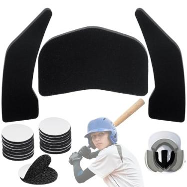 Imagem de Gulfmew Kit de enchimento de capacete de rebatida, compatível com os modelos de capacete de beisebol Rawlings Velo, CFX, S70/S80, inclui 2 almofadas laterais, 1 almofada frontal, 15 tiras adesivas de