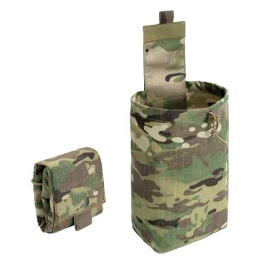 Imagem de TOPTACPRO Bolsa tática de recuperação de revista de cinto dobrável Molle Utility EDC Bolsa de armazenamento de cintura (camuflagem)