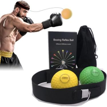 Imagem de Conjunto de bolas de reflexo de boxe com 4 bolas de treinamento, 2 faixas ajustáveis, equipamento de treinamento de velocidade para coordenação olho-mão, esportes de combate (2)