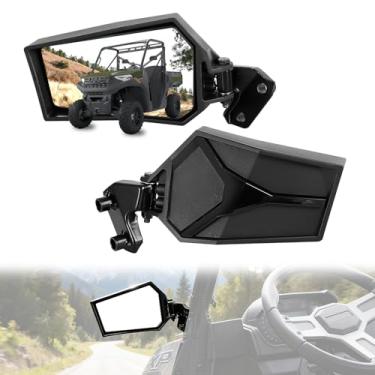 Imagem de Espelhos laterais ajustáveis para Polaris Ranger 1000 XP Crew 2018-2025 - Acessórios retrovisores dobráveis, visão clara, não serve para Northstar (pacote com 2)