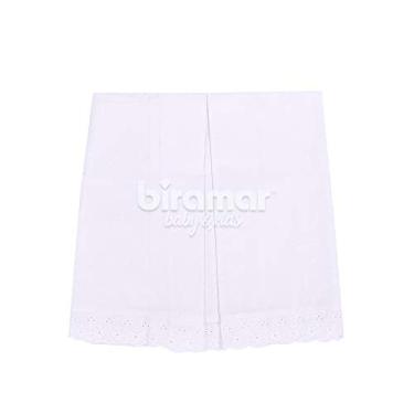 Imagem de Saia para Berço Barrado Bordado Inglês Algodão Doce Branco, Biramar Baby, Branco