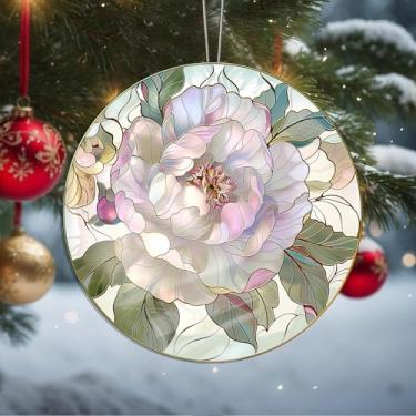 Imagem de Enfeites de Natal, flores de cristal, enfeites de árvore de Natal feitos à mão, decoração de carro e casa - presentes de Natal, decoração de artesanato em acrílico, ideias de troca de presentes para