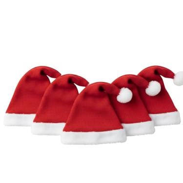 Imagem de Gorros de Natal | Kit 5 Gorros de Natalilo | Chapéu Vermelho Tradicional | Acabamento Premium e Conforto Superior para Festas Eventos e Confraternização Acessório Perfeito Para Sua Festa de Natal