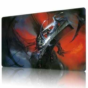Imagem de AIRCBC Playmat for MTG TCG Board Game Card Game Trading Card Game Play Mat Rubber Base Smooth Surface Stitched 23.5x13.8in and Free Storage Bags