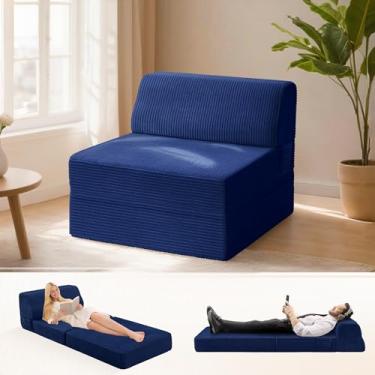 Imagem de Kasunpul Sofá-cama dobrável com travesseiro, cama de cadeira dobrável de espuma de memória, cadeira conversível com capa lavável, sofá futon para sala de estar/dormitório/uso de hóspedes/escritório em