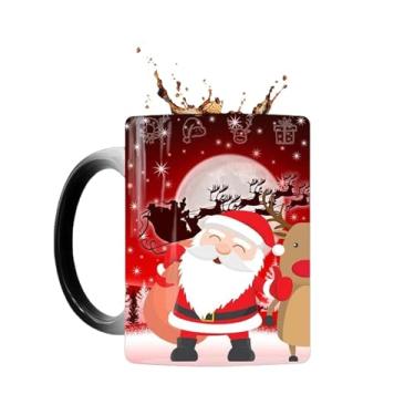Imagem de Canecas de café de Natal que mudam de calor, Caneca que muda de cor de Natal - Copo de porcelana,Caneca de café sensível ao calor, copos mágicos que mudam de cor, copo engraçado para o Natal