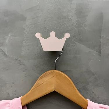 Imagem de 1 Gancho de parede infantil Coroa Rosa princesa decoração quarto bebê