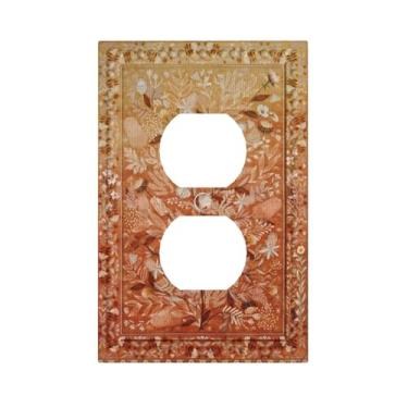 Imagem de HLCoChT Capas decorativas para interruptores de luz de outono Flora Capa de placa de interruptor 1 Gang Single Duplex Outlet Placa de parede placa elétrica