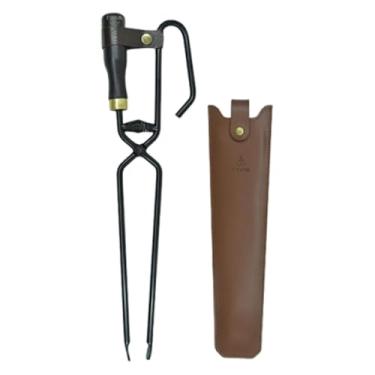 Imagem de KiBcsLic Pinça para lenha, pinça para fogo, ferramenta leve para fogueira, para lareira, com grampo para cozinhar em ambientes internos e externos, camping,