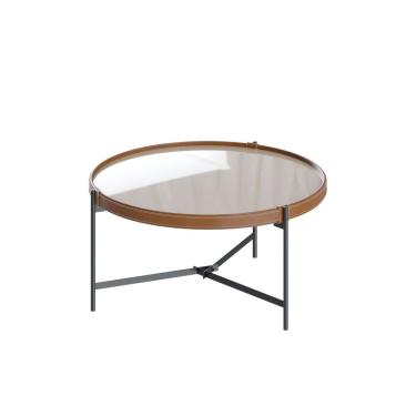 Imagem de Mesa De Centro Aqua 71 Vidro Off White Com Grafite - Imcal Moveis