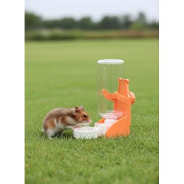 Imagem de Alimentador automático de água para animais de estimação pequenos e médios, grande capacidade, PP durável, laranja