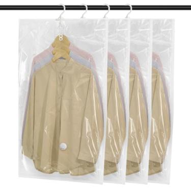 Imagem de Sacos de armazenamento a vácuo pendurados, design de vedação dupla de gancho rotativo de 360°, sacos de vedação a vácuo para pendurar economia de espaço, 4 médios