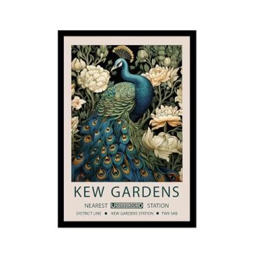 Imagem de William Morris Flower Birds Pavão Poster Kew Gardens Impressão em Tela Pintura Floral Arte de Parede Impressões Botânicas Sala de Estar Decoração de Casa (SKU3,12 x 45,7 cm = (30 x 45 cm), Moldura