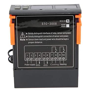 Imagem de FTVOGUE STC-3008 Termostato Digital Display Duplo Sensor de Sonda Controlador de Temperatura Com Configurações Ajustáveis ​​para Controle Preciso, Usado para Regulação de Temperatura, Fazenda, (#01)