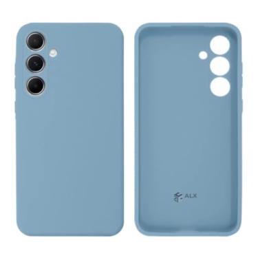 Imagem de Capa Case Compatível com Linha Galaxy A55 – Case Aveludada 3 Camadas Anti Impacto (Azul Claro)