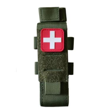 Imagem de SXJWISHES Suporte de torniquete, kit de torniquete, bolsa de cisalhamento médico para trauma, caneta e suporte de lanterna, kit tático de primeiros socorros IFAK Pouches TP Duty Belt Loop (verde)