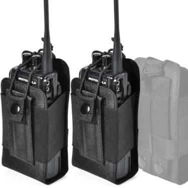 Imagem de HYS Coldre Tactical MOLLE – Suporte universal de nylon para cinto e colete, para Baofeng, Motorola, Uniden, Cobra, Midland HT/rádios amadores portáteis (exterior, emergência, segurança pública)