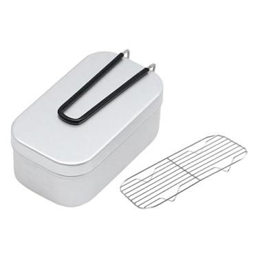 Imagem de Llazsybz Marmita Bento com Grelha para Cozinhar, Recipiente de Alimentos de Qualidade, Alça Dobrável para Camping, 800 Ml