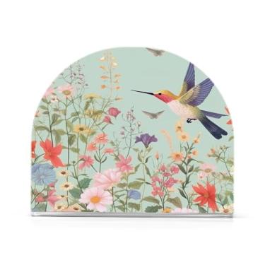 Imagem de Wassud Lindo porta-guardanapos de acrílico para beija-flor floral, dispensador de guardanapo de papel moderno em forma de U para mesa, cozinha, sala de jantar, bancada 1 peça (comporta 50-60