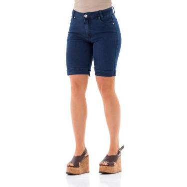 Imagem de Ciclista Jeans Feminina Arauto Slim, Azul médio, 38